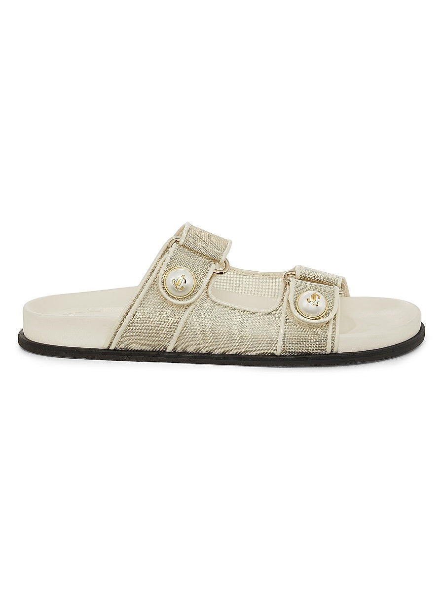 Fayence Metallic Mesh Sandals