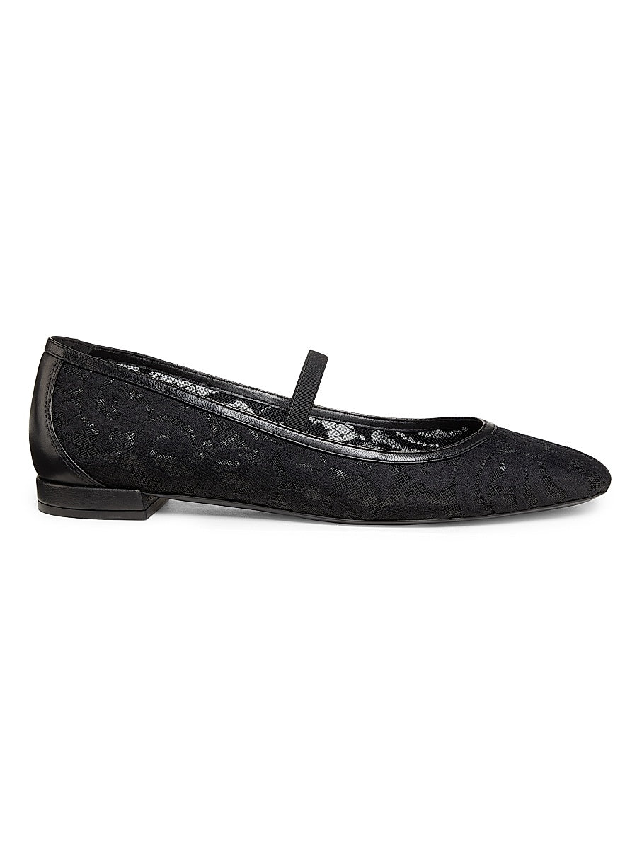 Arabella Garden Lace & Leather Flats