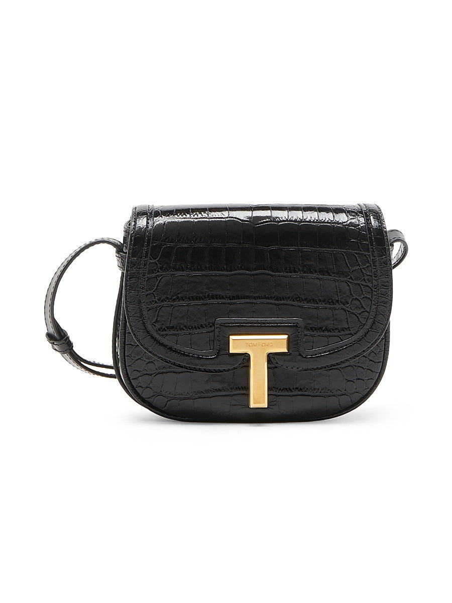Wallis Mini Crocodile-Embossed Leather Shoulder Bag