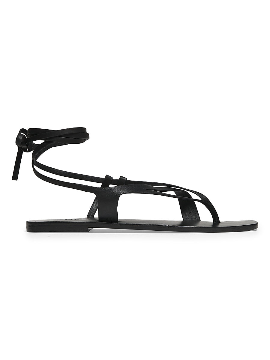 Rita Leather Ankle-Wrap Sandals