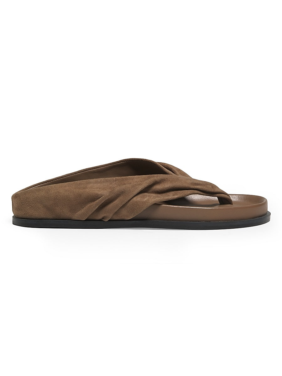 Shaw Gathered Suede Sandals