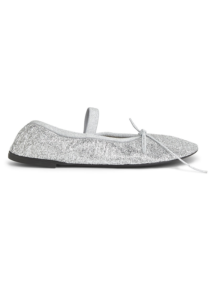 Glove Mary Jane Metallic Mesh Ballet Flats