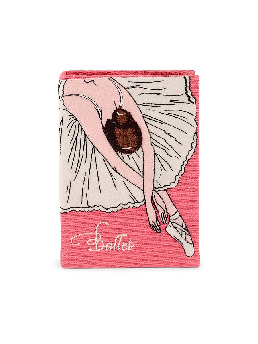 Dance Ballerina Embroidered Book Clutch