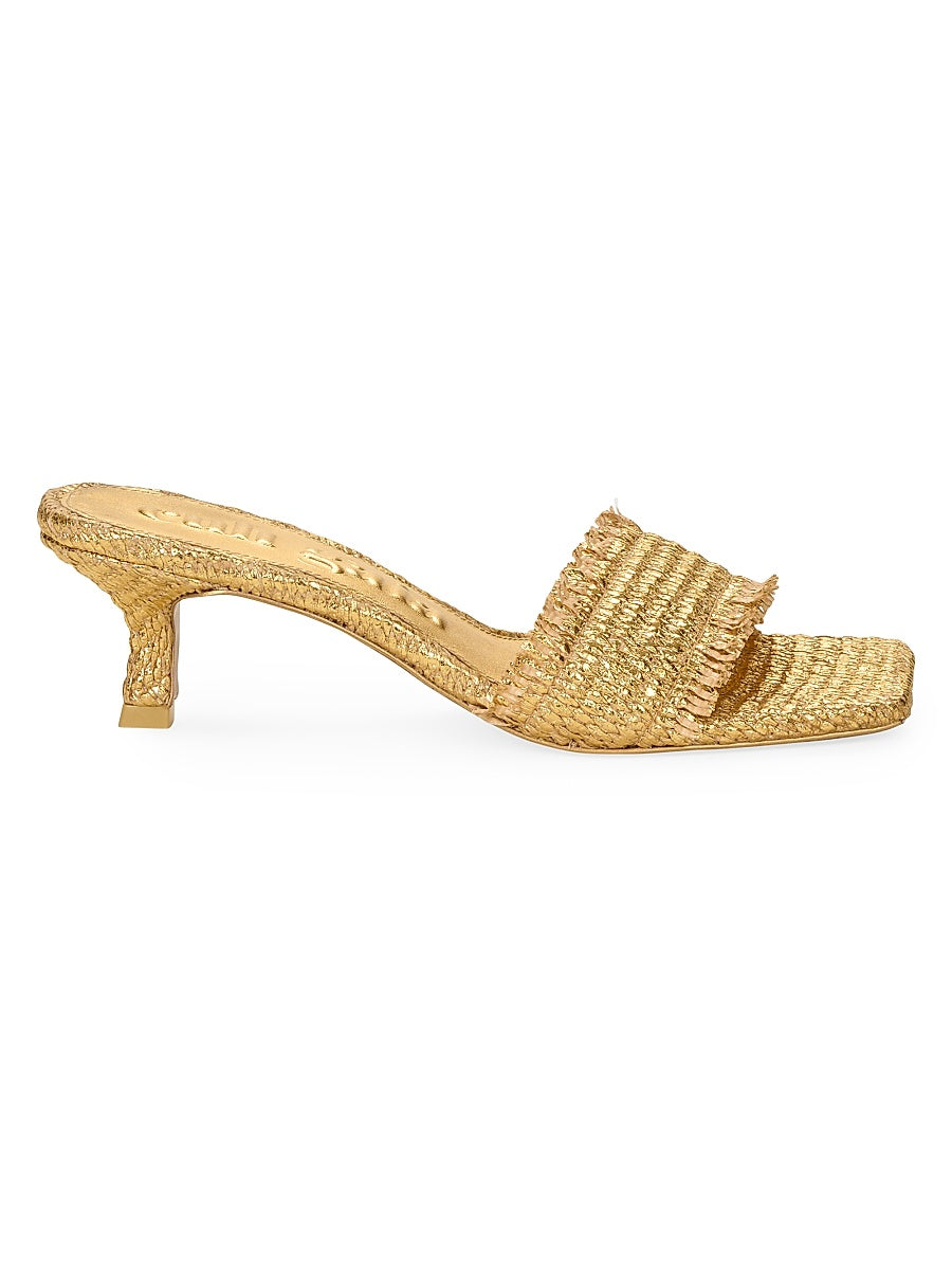 Ada 60MM Woven Kitten Heel Sandals