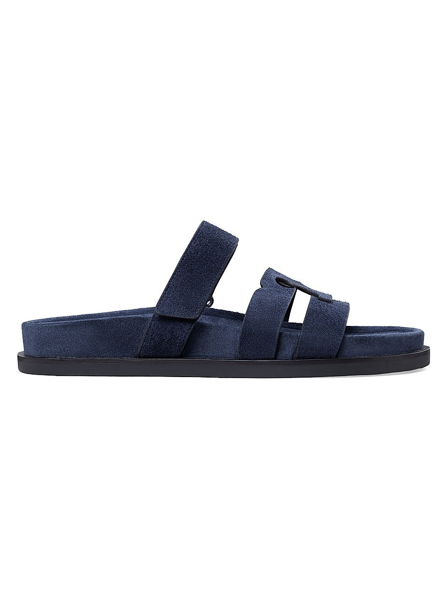 Ines Logo-Detailed Suede Slide Sandals