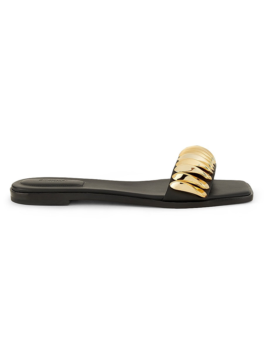 Ripple Leather Slides