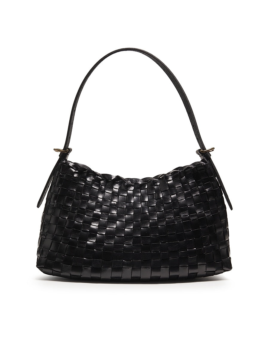 Salvage Woven Leather Hobo Bag