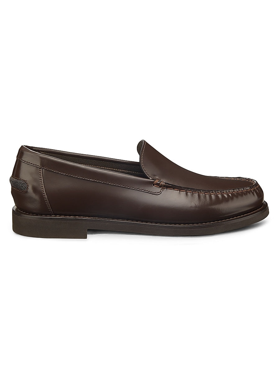 Monili-Detailed Leather Loafers