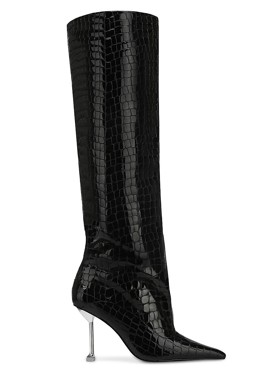 Texas Faeda Croc Patent Leather Boots