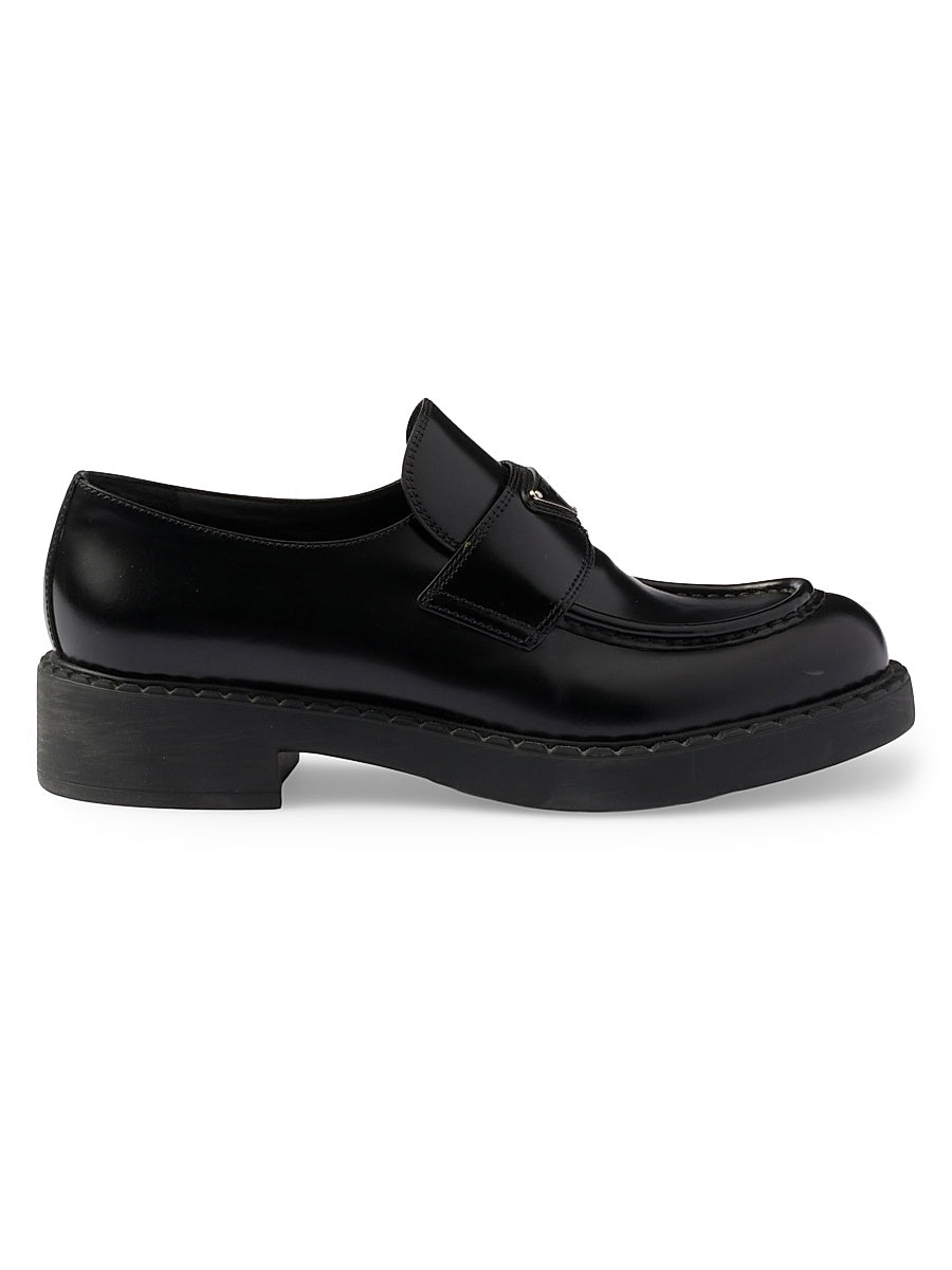 Chocolate Brushed Leather Loafers
