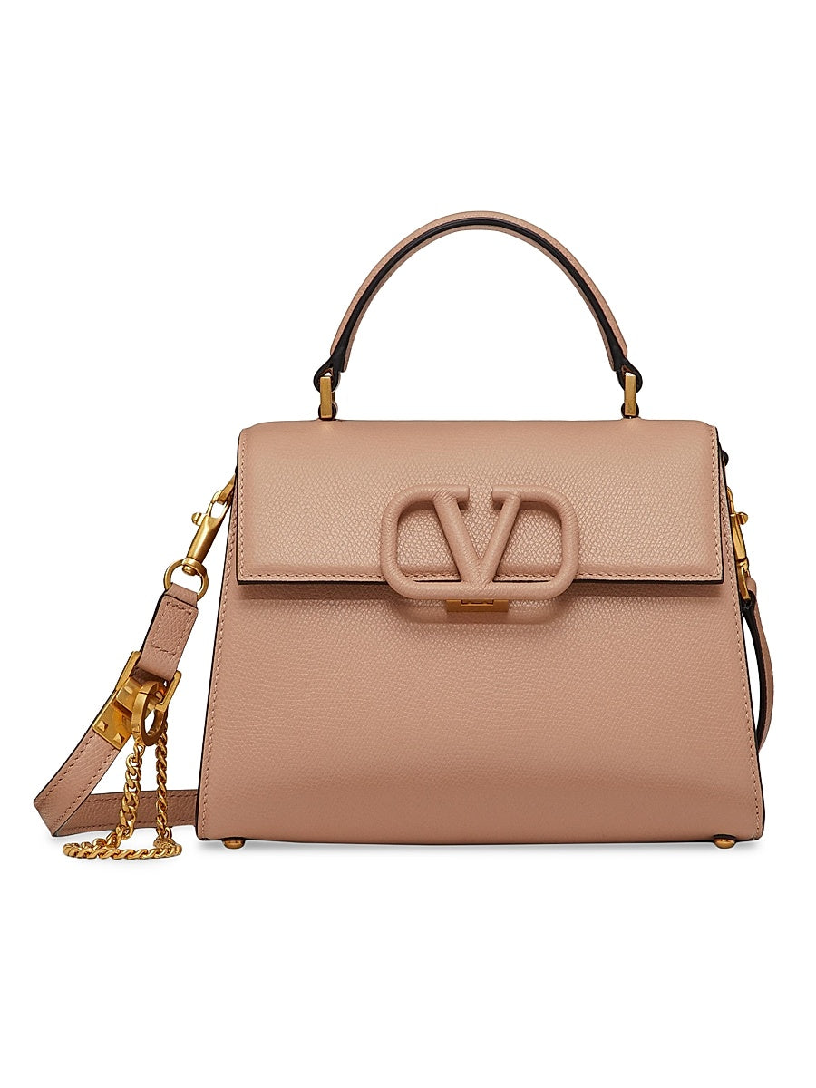 Small VSling Grainy Calfskin Handbag
