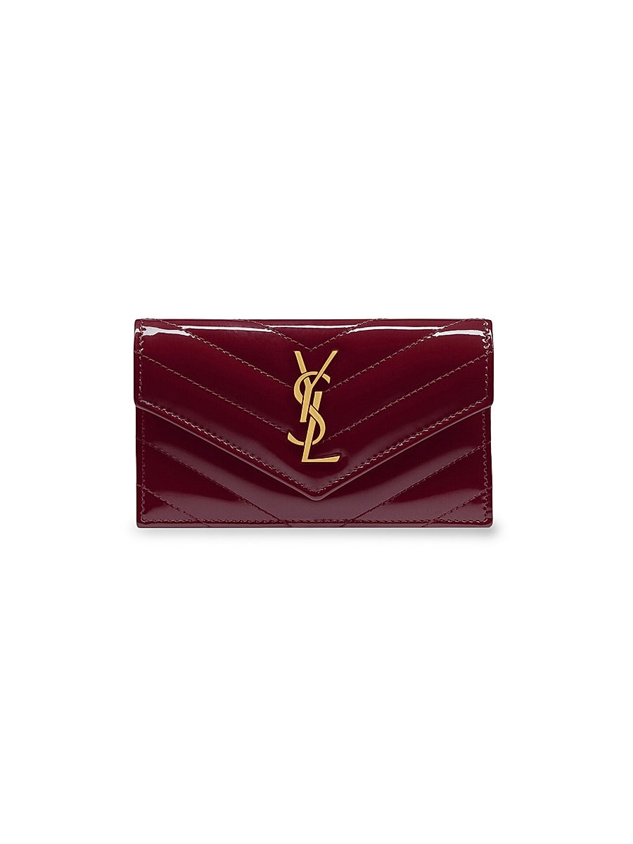 Cassandre Matelassé Card Case in Patent Leather