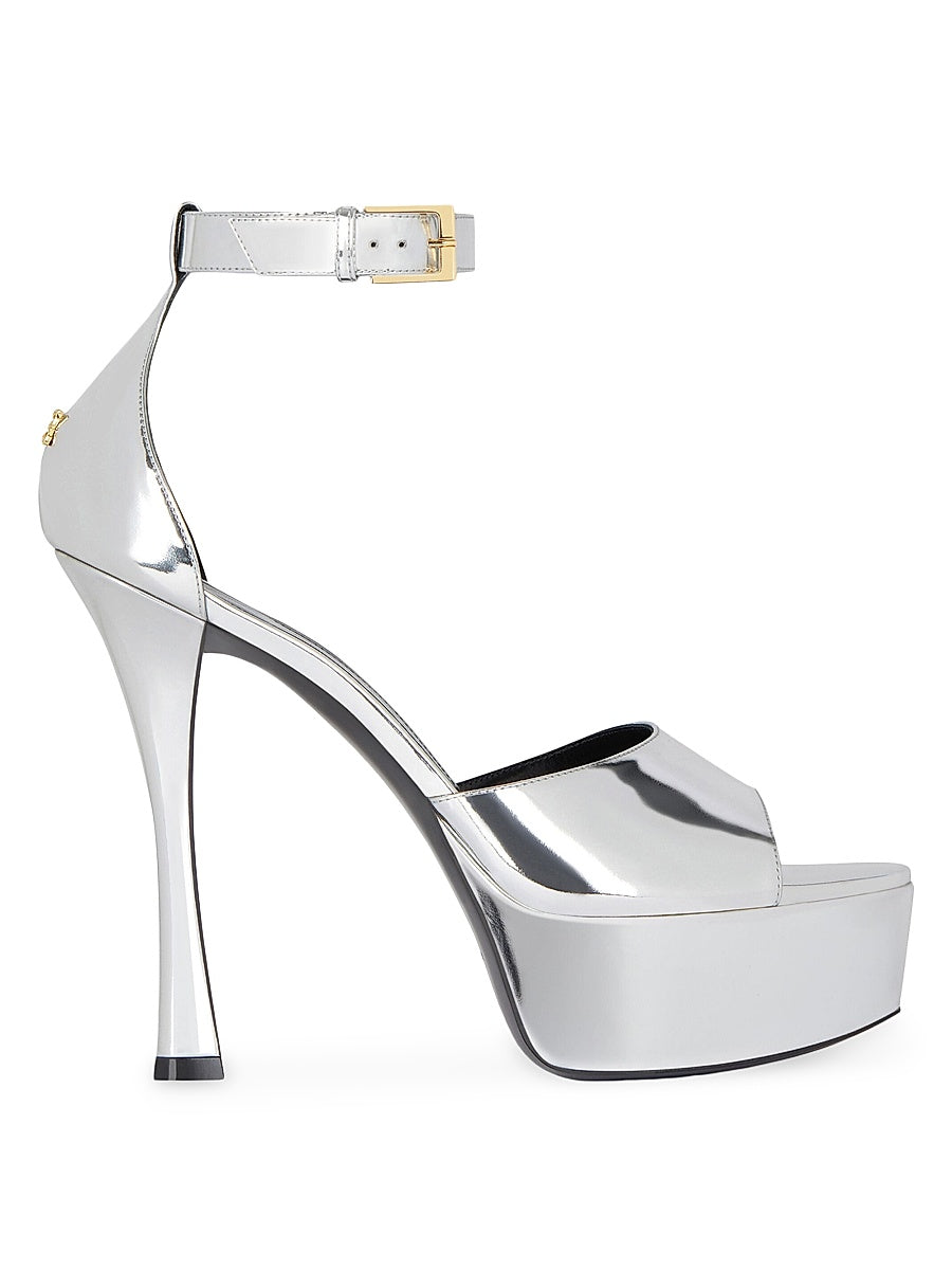 4G Liquid Platform Sandals in Patent Leather