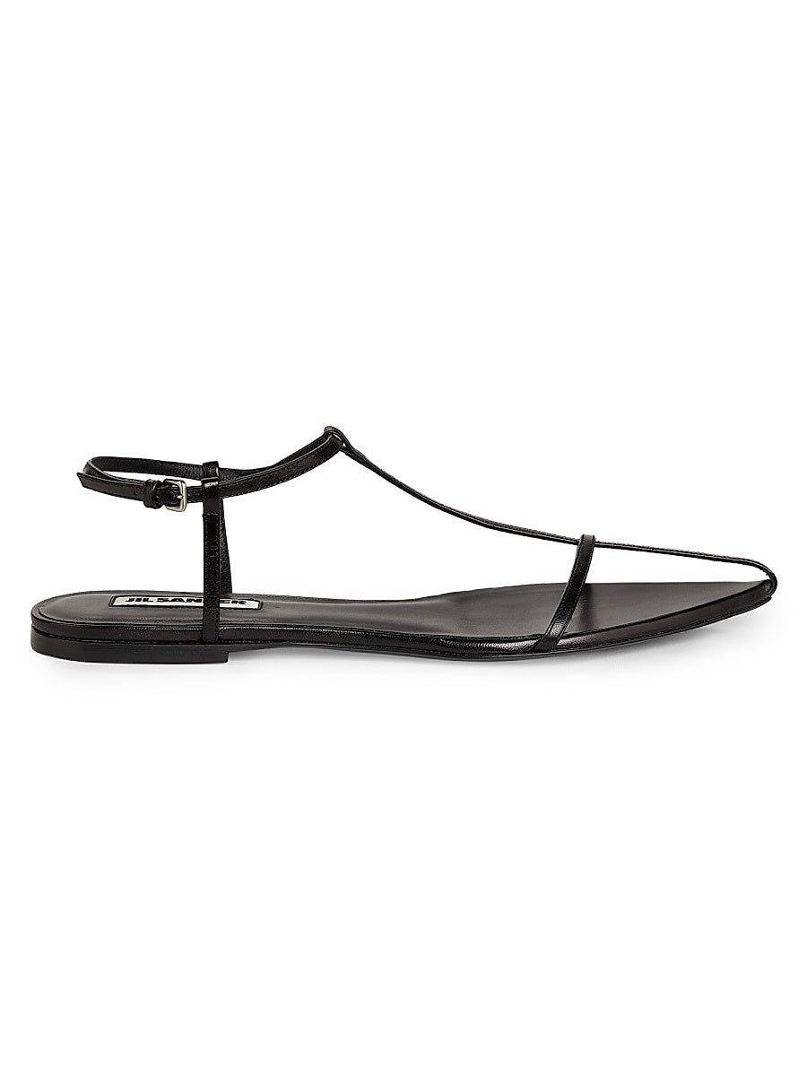 T-Strap Leather Sandals