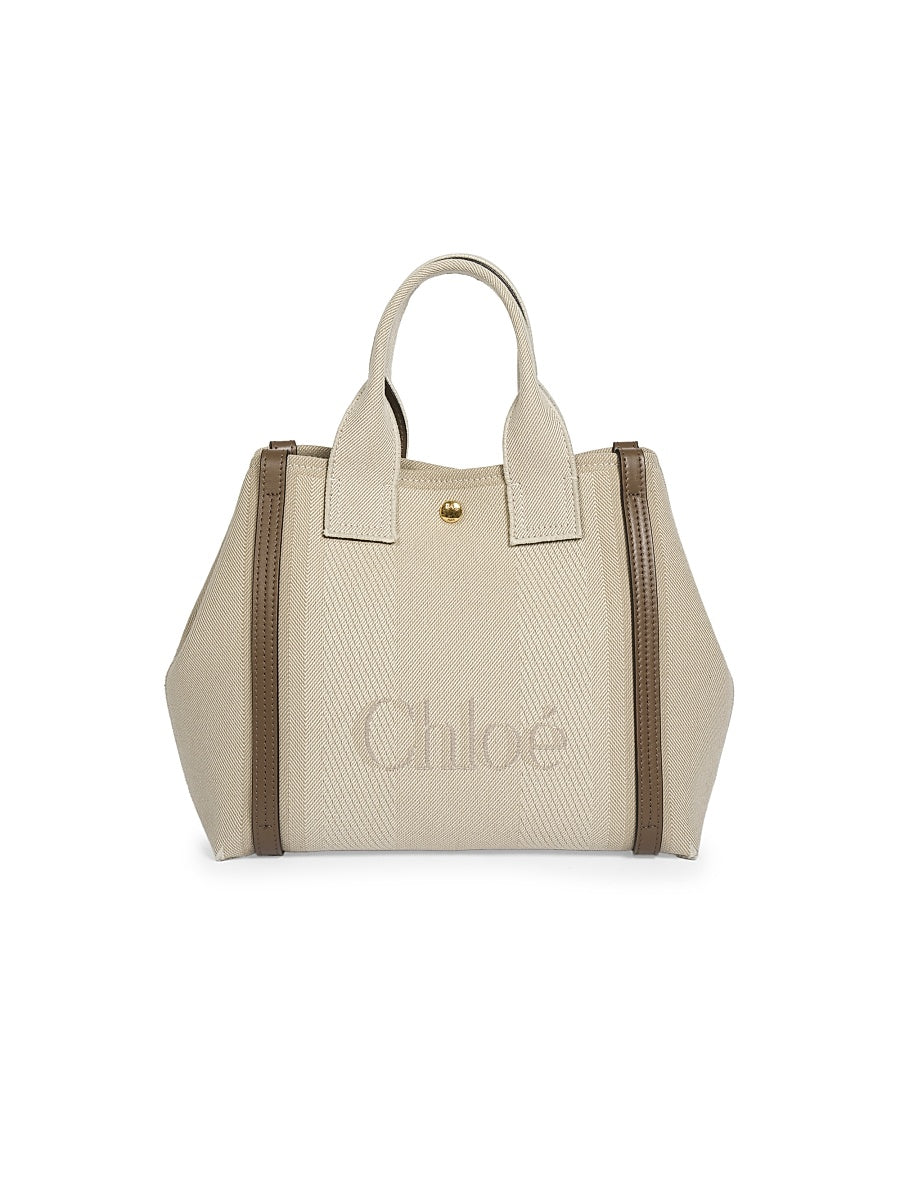 Small Logo Canvas & Leather Tote Bag