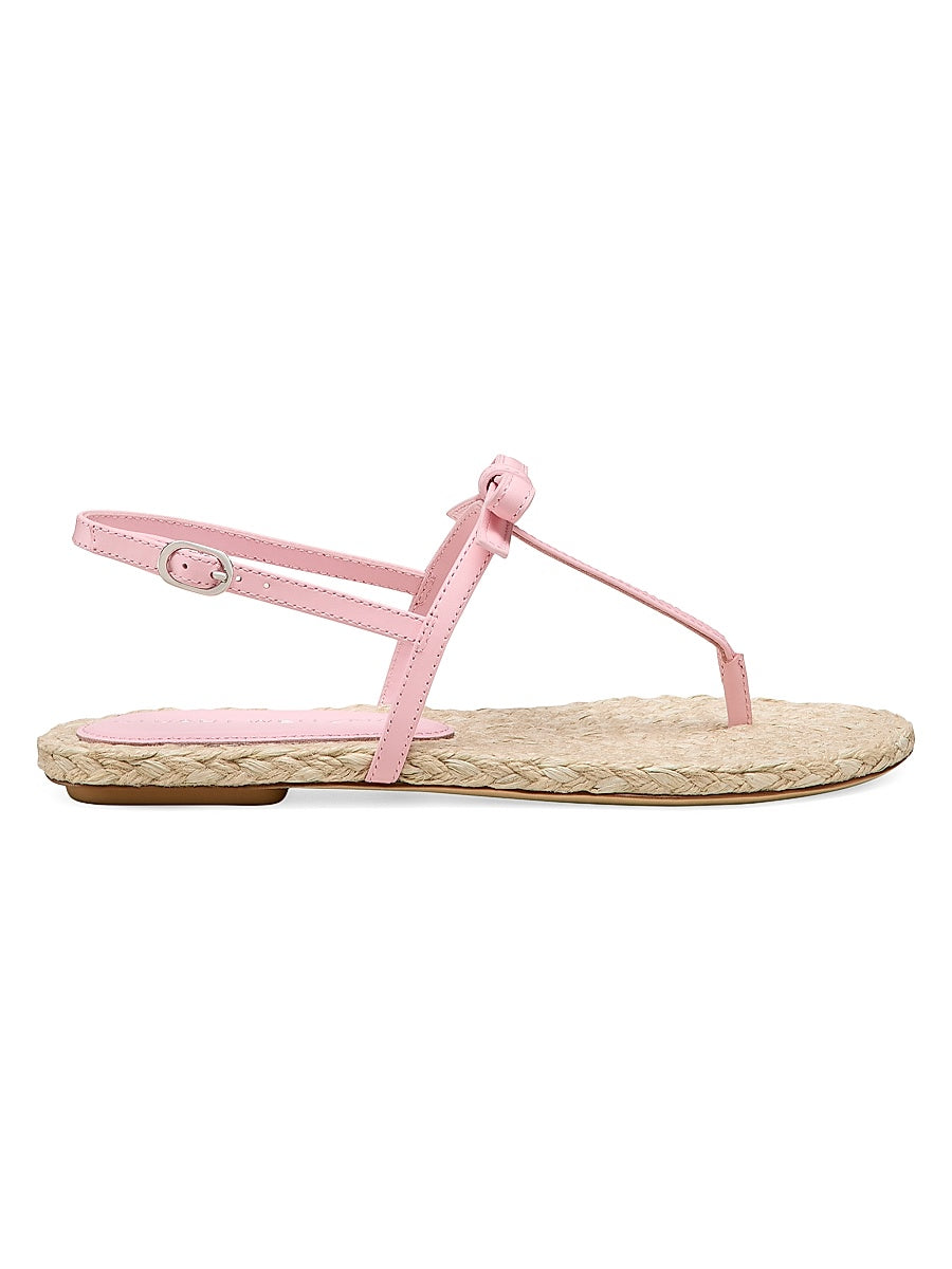 Felicity Bow-Detailed Leather Espadrille T-Strap Sandals