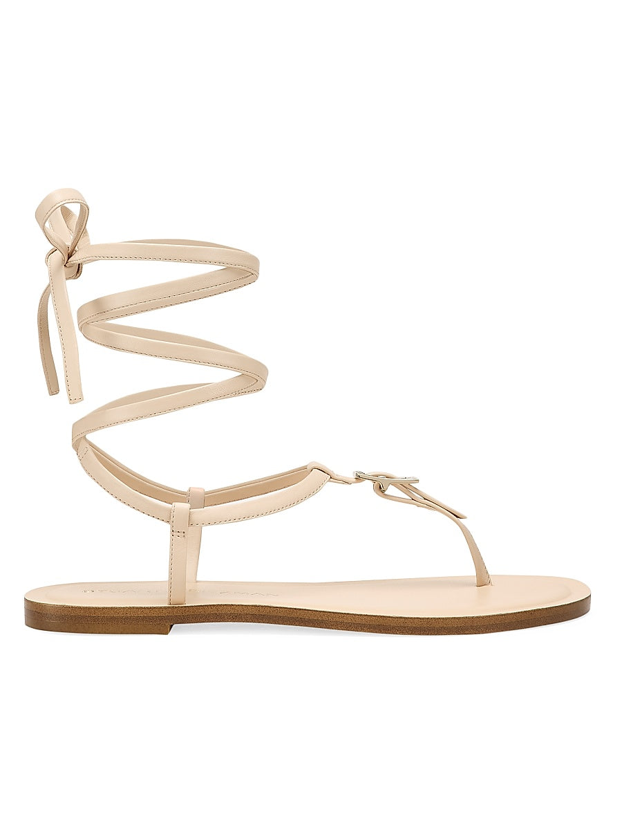 Georgie Lacquered Leather Sandals
