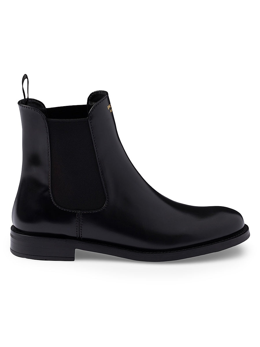 Brushed Leather Ankle Boots
