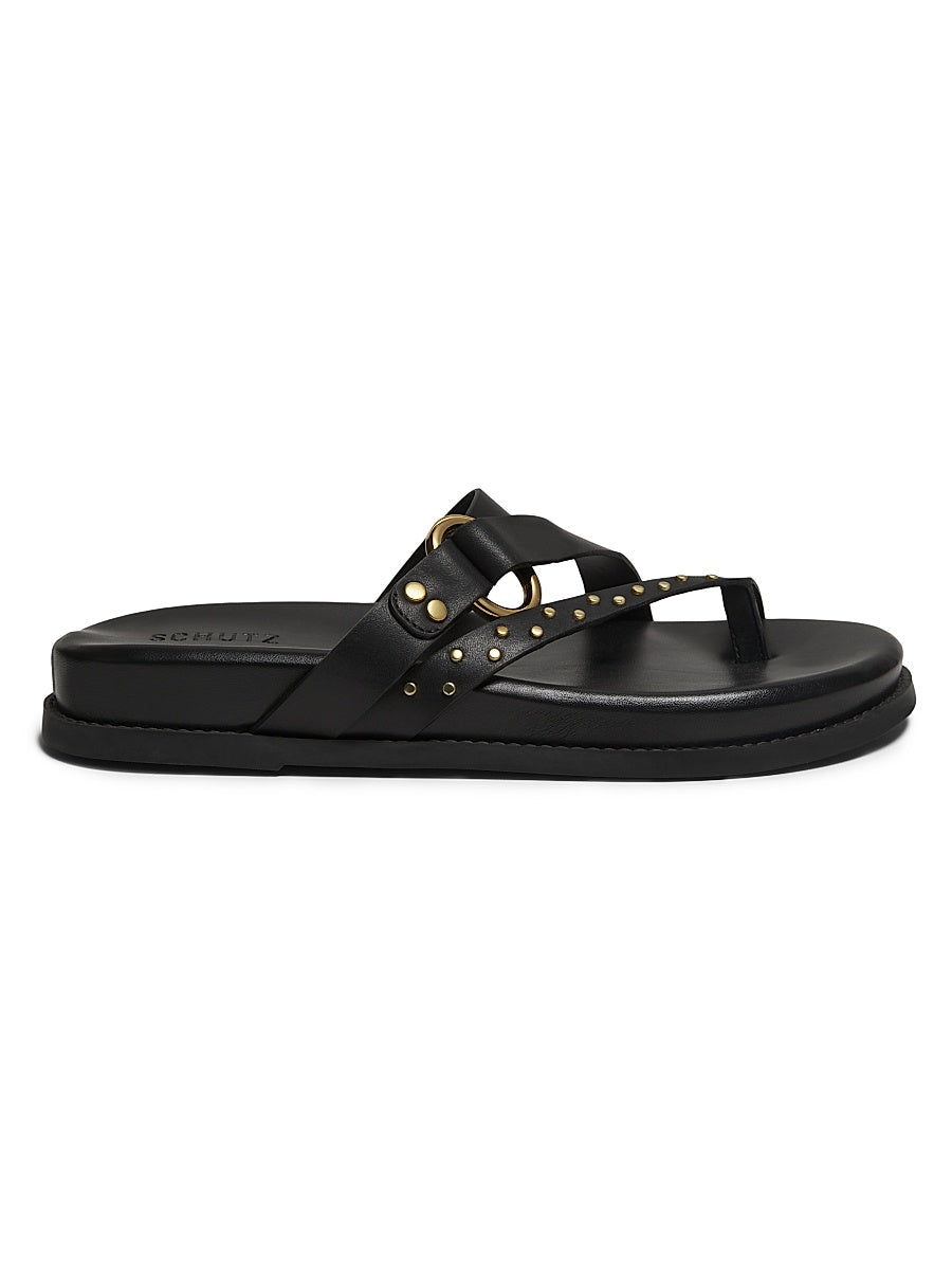 Aveline Sporty Leather Flat Sandals