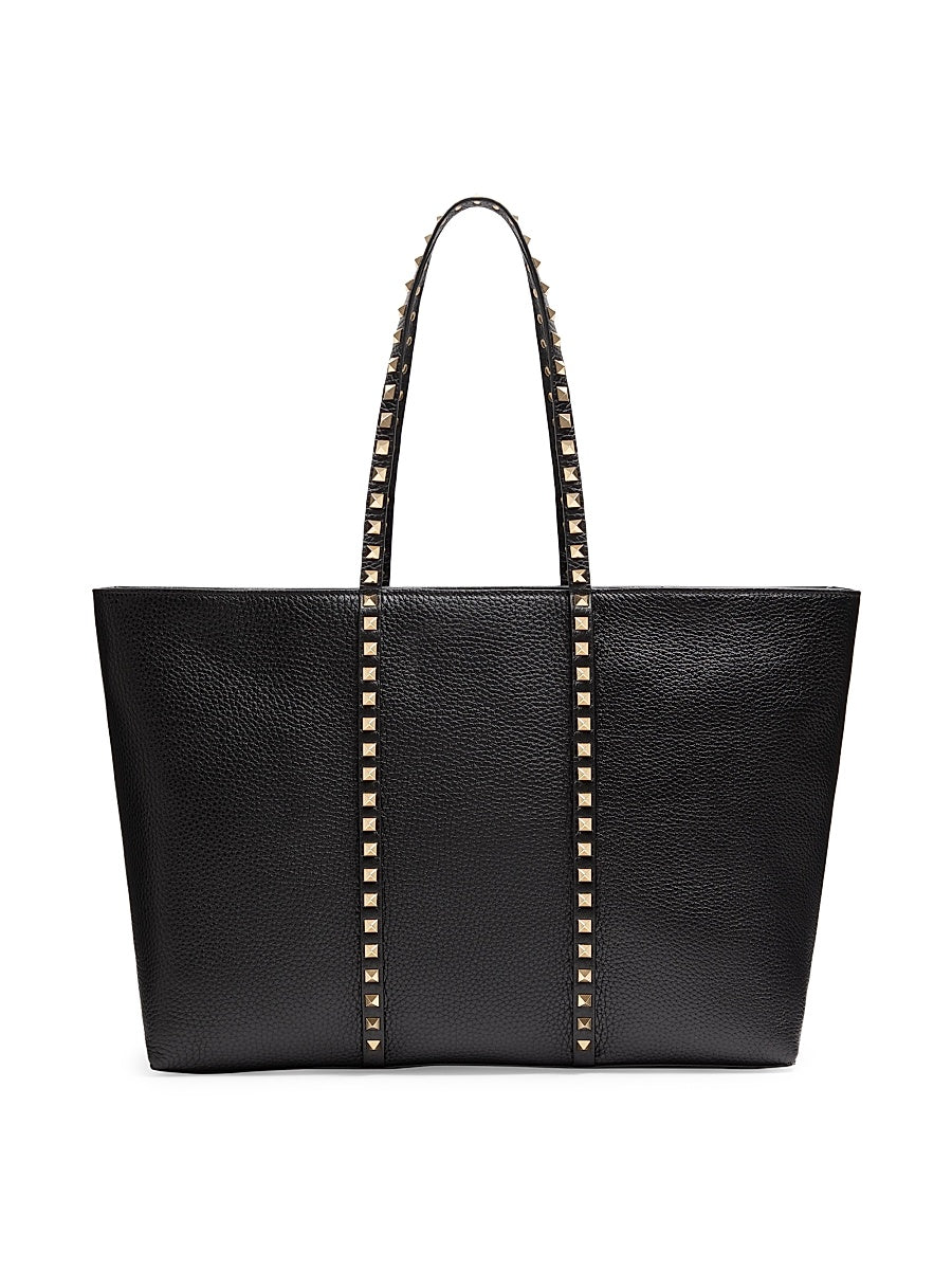 Rockstud Shopping Tote Bag in Grainy Calfskin