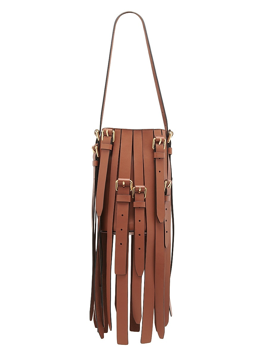 Multibelts Leather Bucket Bag