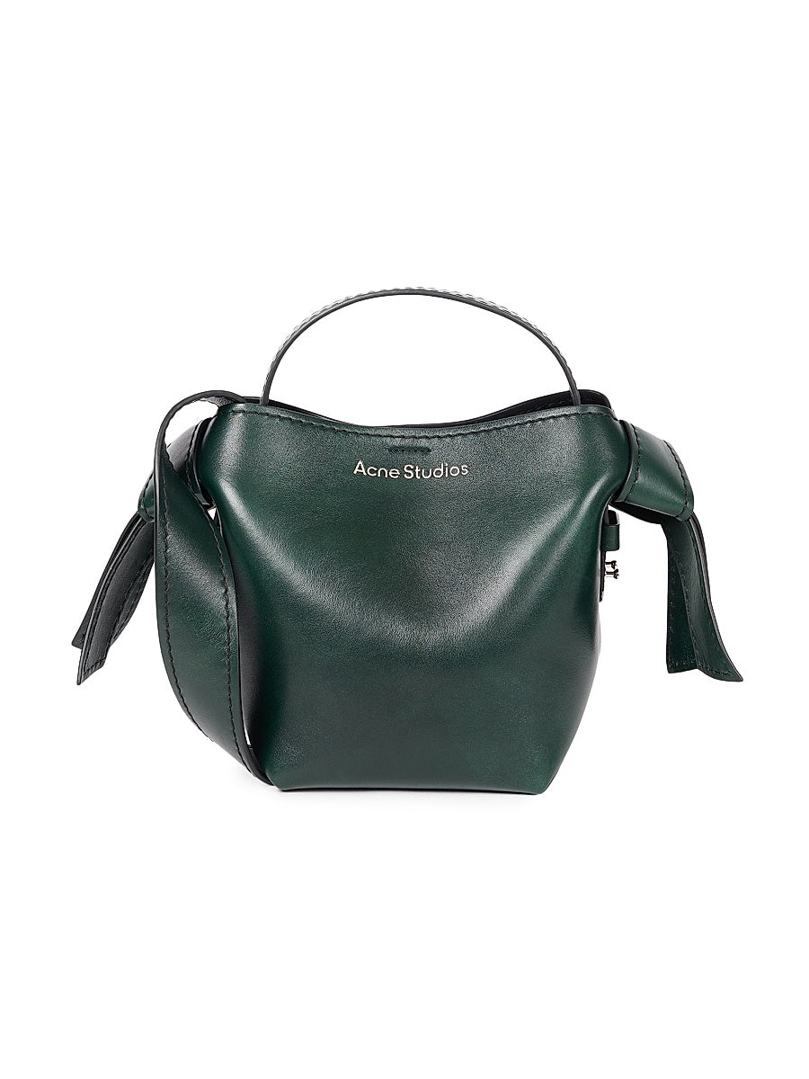 Knotted Leather Top Handle Bag