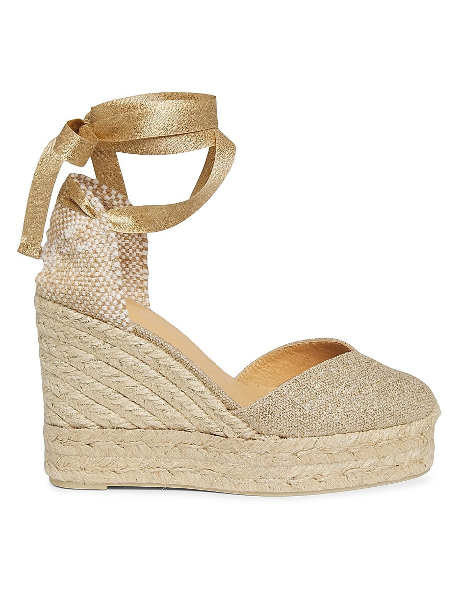 Chiara Linen Espadrille Wedges
