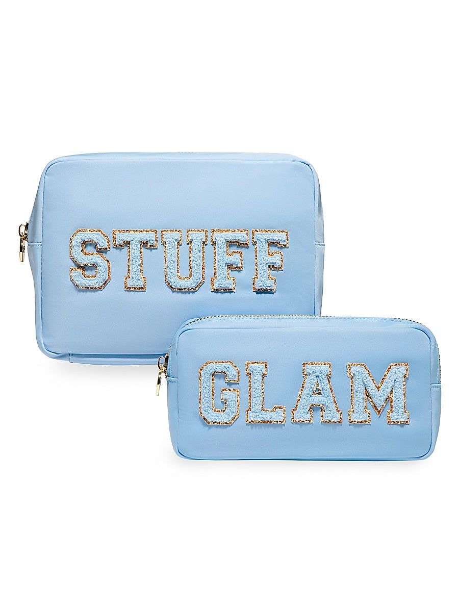 Two-Piece Embroidered Pouch Set