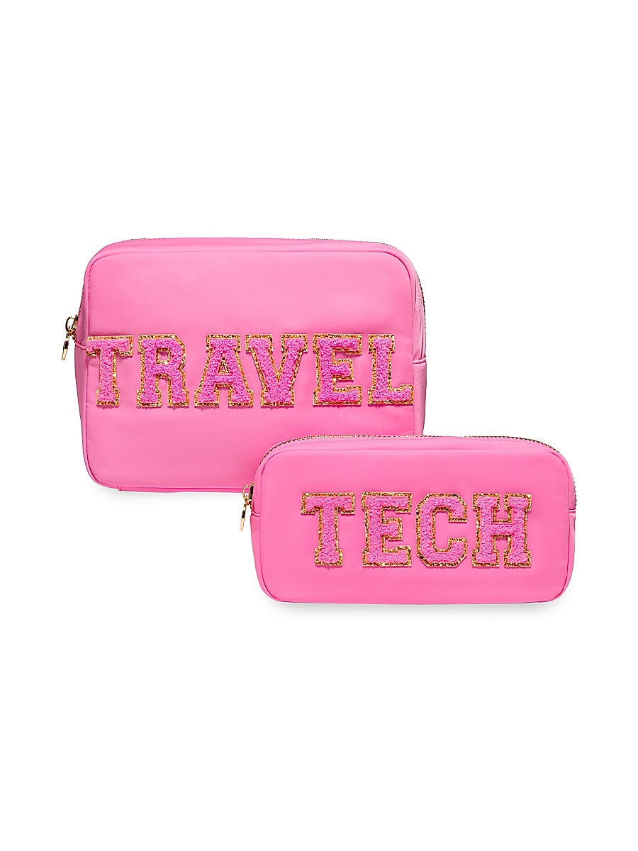 Two-Piece Embroidered Pouch Set