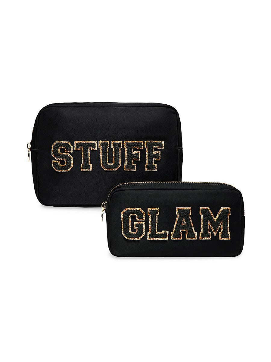Two-Piece Appliquéd Travel Pouch Set