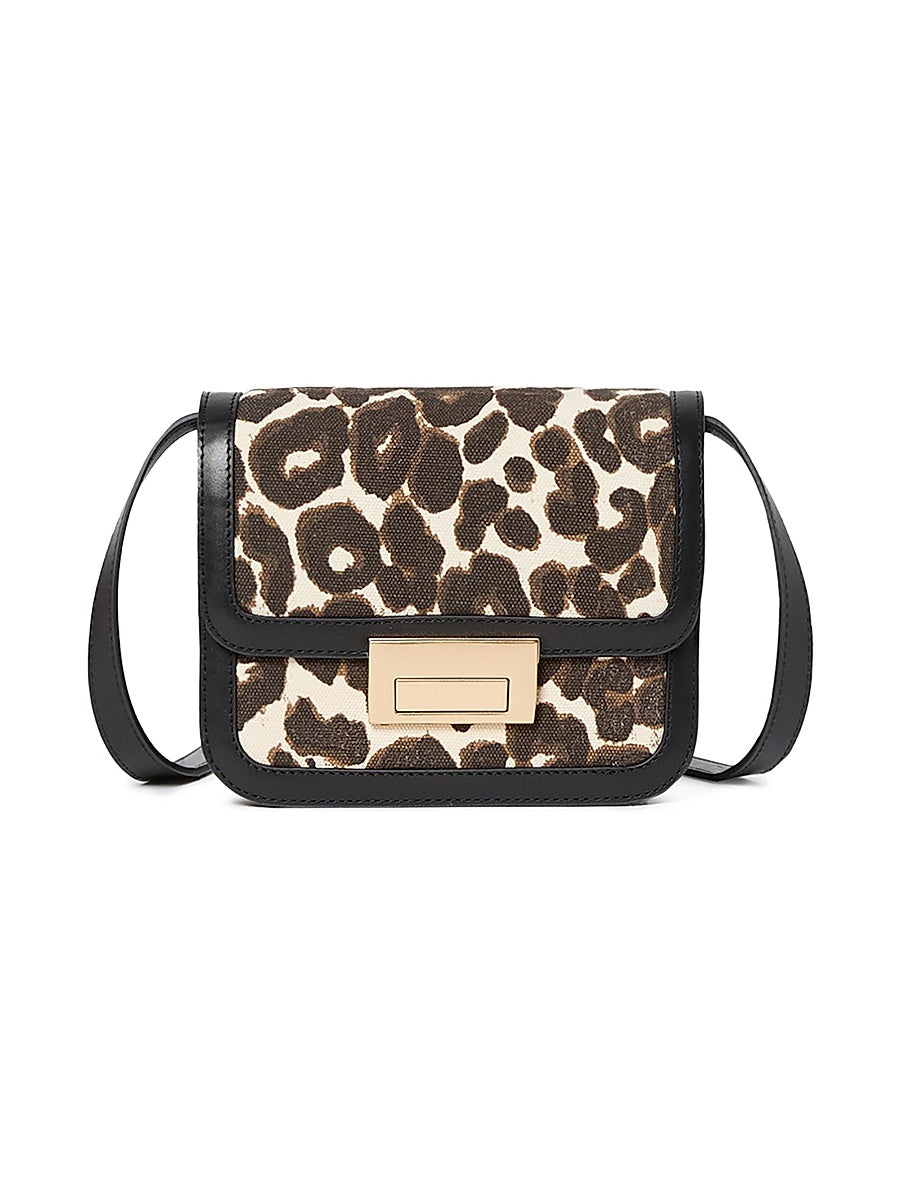 Desi Leopard Cotton Twill Crossbody Bag