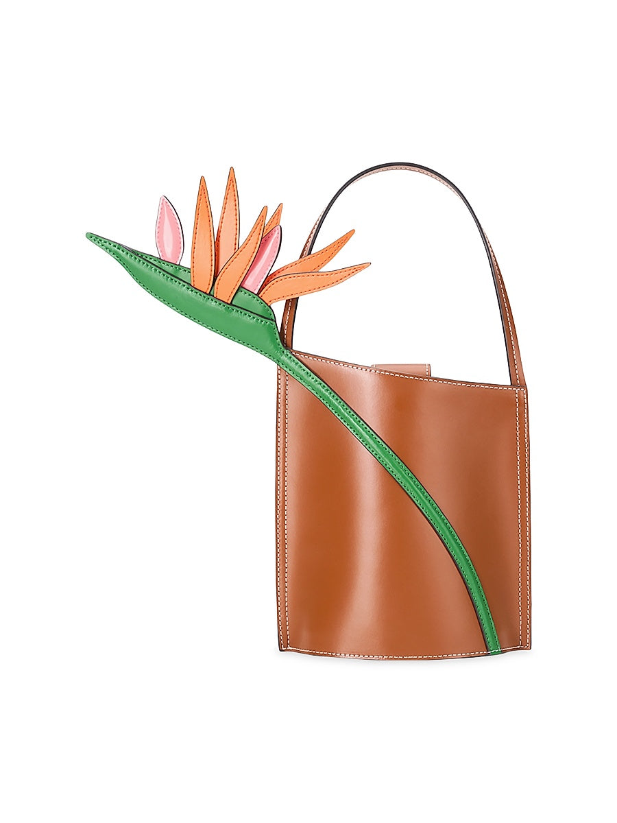 Bird Of Paradise Leather Bucket Bag