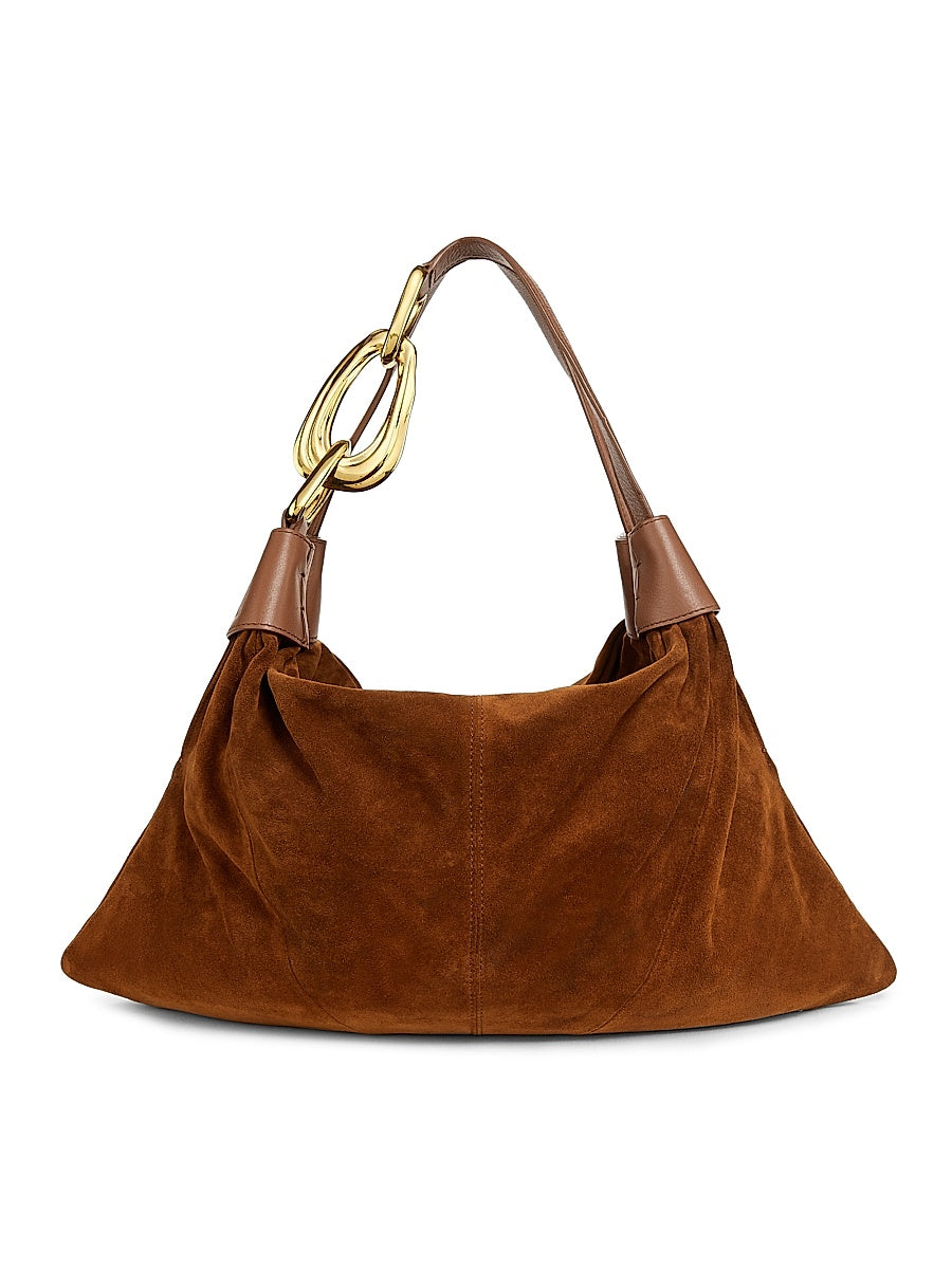 Small Trampoline Suede Hobo Bag
