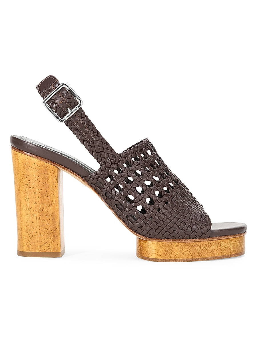 Martina 100MM Woven Leather Platform Sandals