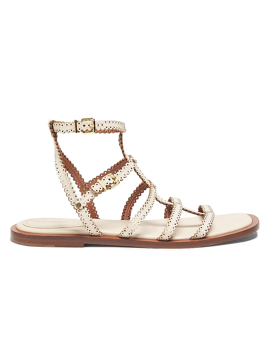 Goldie Scalloped Leather Sandals