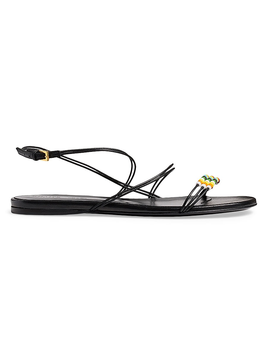 Loop Bead-Embellished Sandals