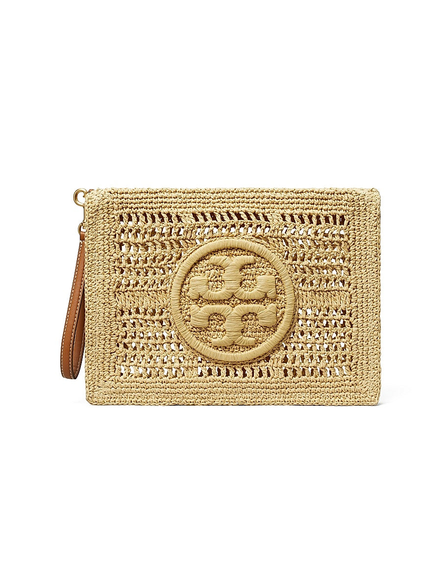Ella Crocheted Raffia Pouch