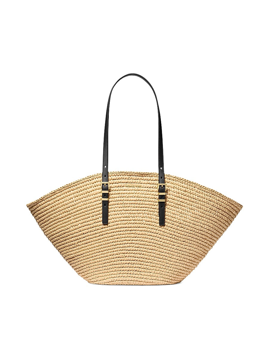 Isa Large Straw Fan Tote Bag