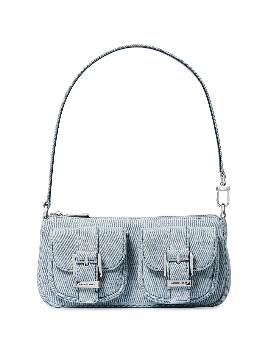 Michael By Michael Kors Zoe Denim Pouchette Shoulder Bag