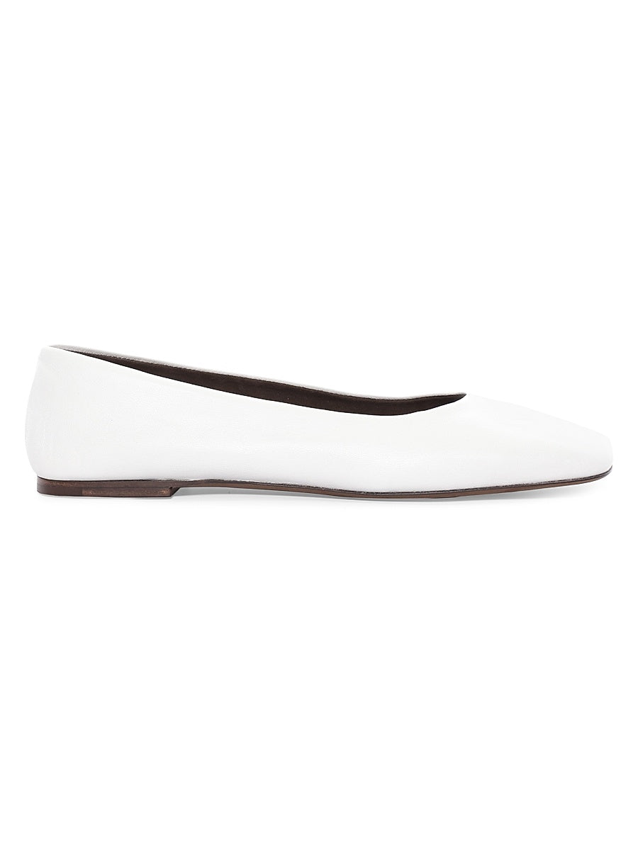 Leather Square-Toe Ballet Flats