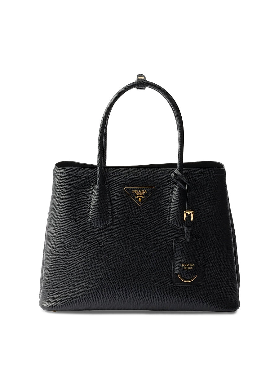 Medium Double Saffiano Leather Top Handle Bag