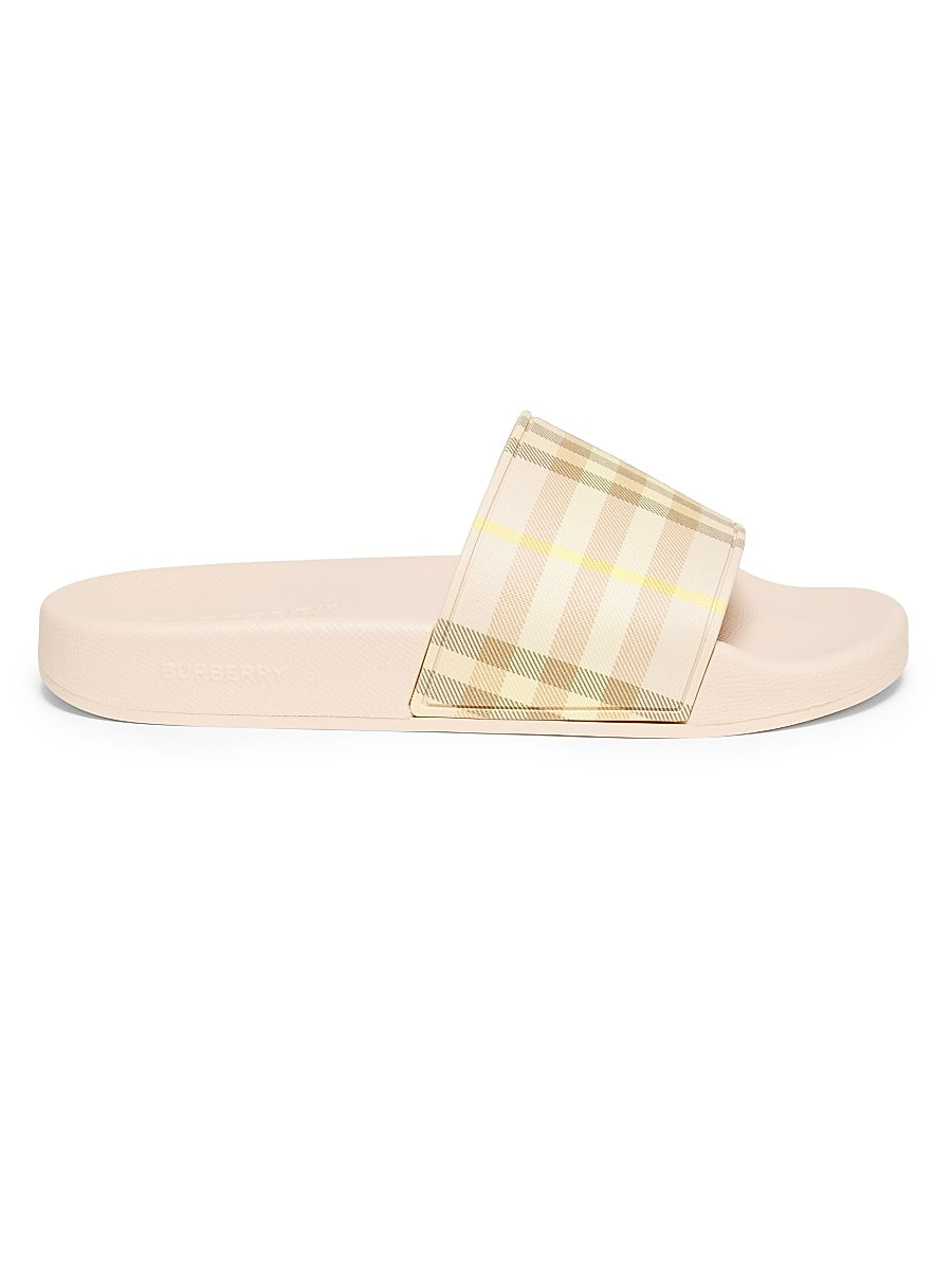 Check Slide Sandals