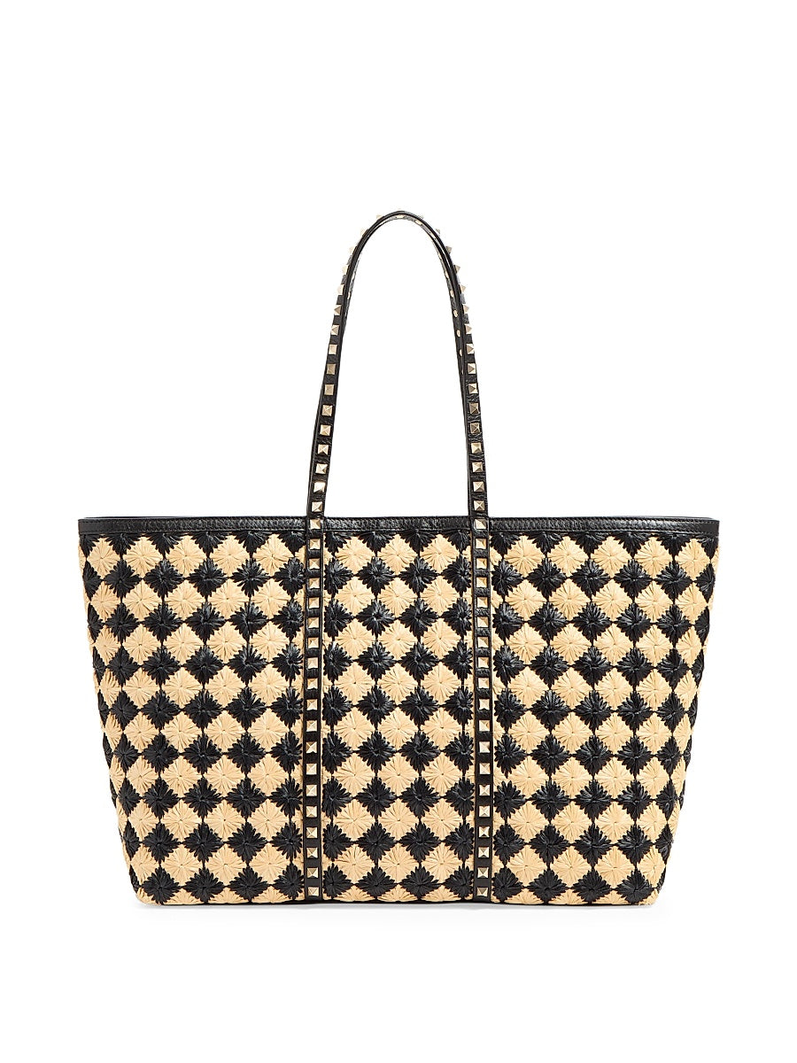 Rockstud Embroidered Shopping Bag