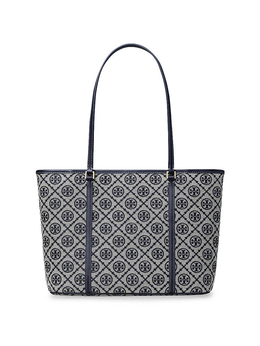 Small T Monogram Zip Tote Bag