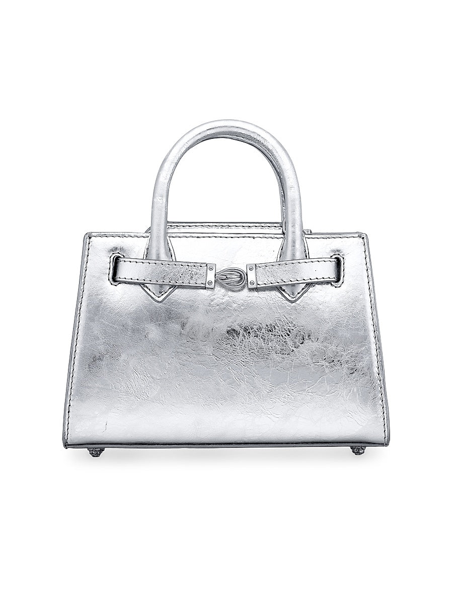 Winnie Top Handle Bag Mini in Antiqued Leather
