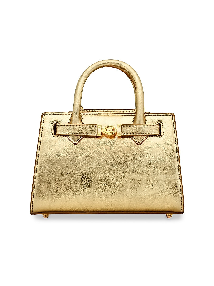 Winnie Top Handle Bag in Antiqued Leather