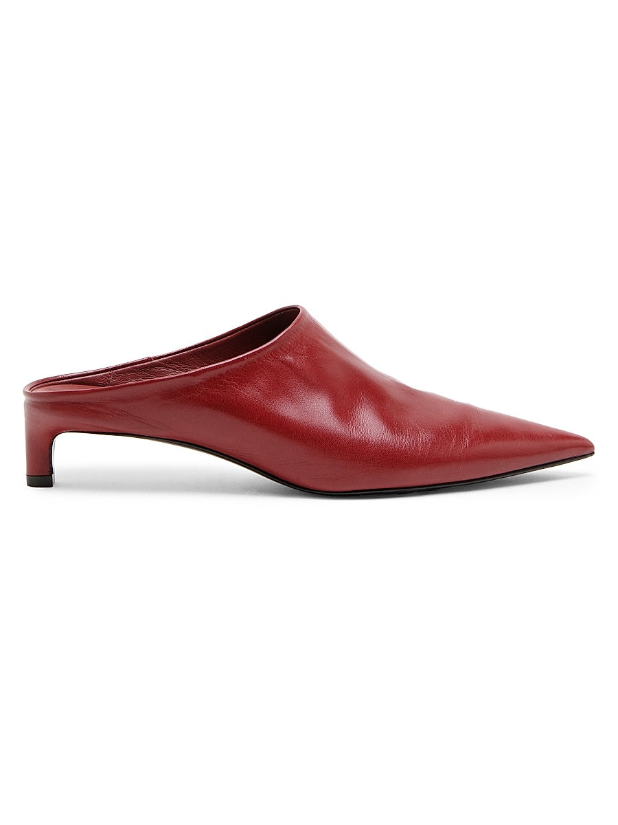 35MM Leather Kitten-Heel Mules