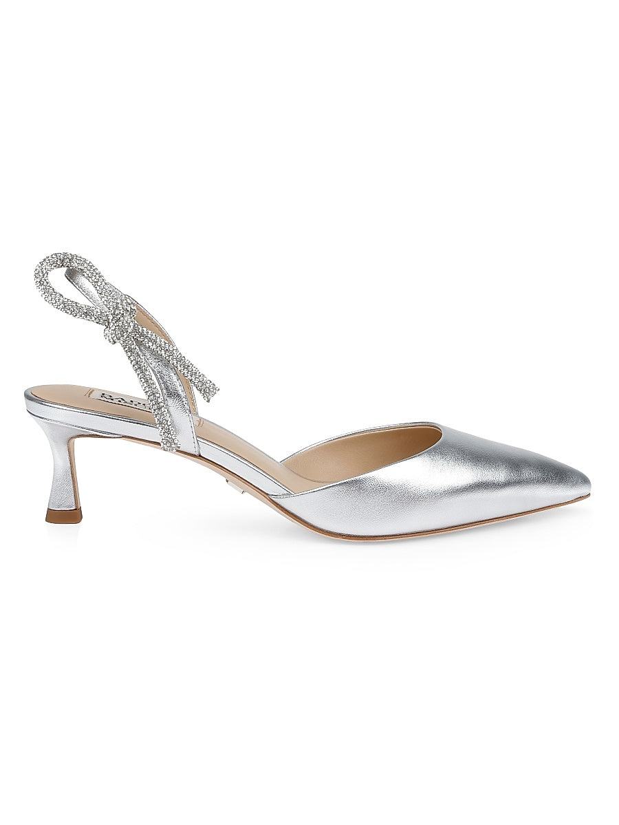 Gentry 50MM Metallic Leather Slingback Pumps