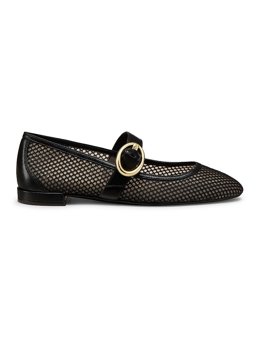 Arabella Mesh & Leather Mary Janes