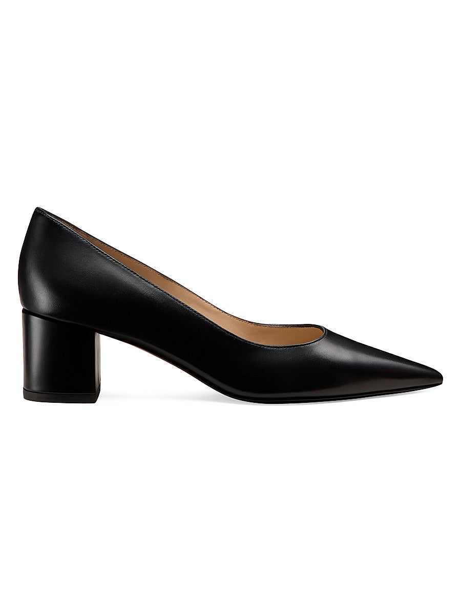Power 50MM Leather Block-Heel Pumps
